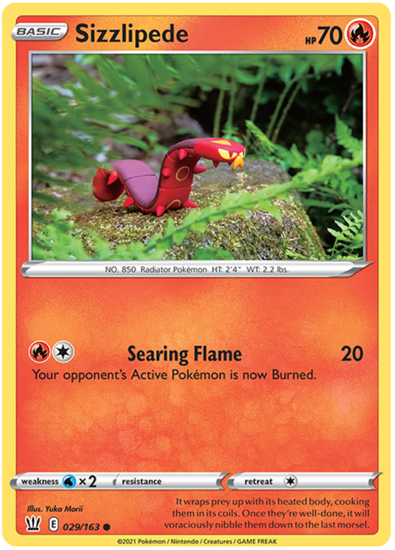 Sizzlipede (029/163) [Sword & Shield: Battle Styles] Reverse Holofoil