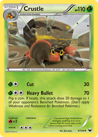 Crustle (8/108) [Black & White: Dark Explorers] Reverse Holofoil