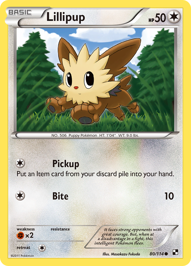 Lillipup (80/114) [Black & White: Base Set] Reverse Holofoil