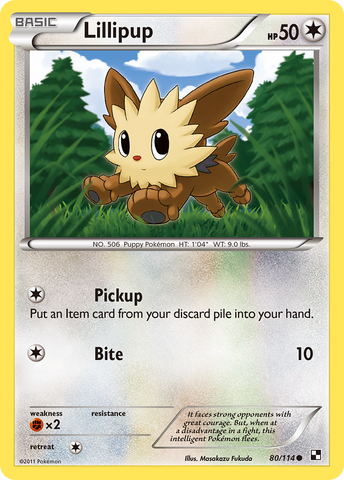 Lillipup (80/114) [Black & White: Base Set] Reverse Holofoil