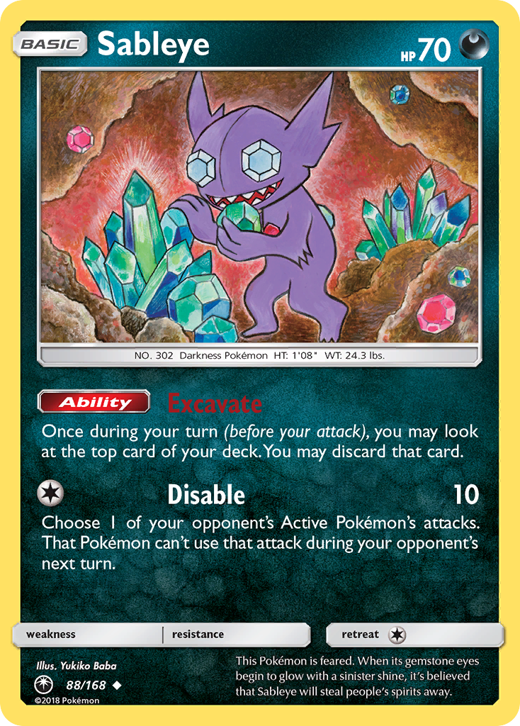 Sableye (88/168) [Sun & Moon: Celestial Storm] Reverse Holofoil