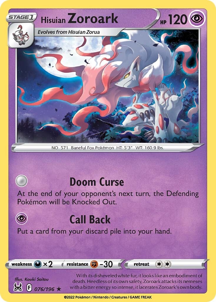 Hisuian Zoroark (076/196) [Sword & Shield: Lost Origin] Reverse Holofoil