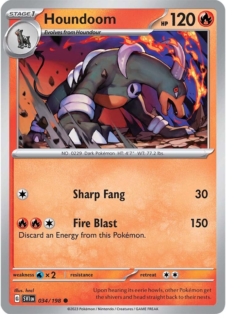 Houndoom (034/198) [Scarlet & Violet: Base Set] Reverse Holofoil