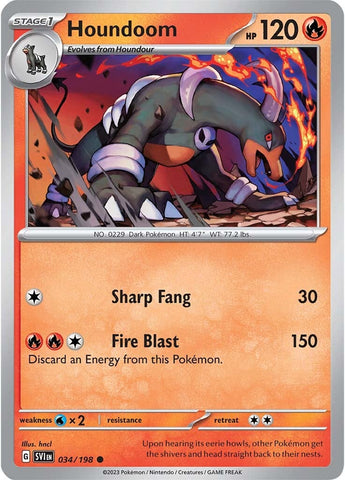 Houndoom (034/198) [Scarlet & Violet: Base Set] Reverse Holofoil
