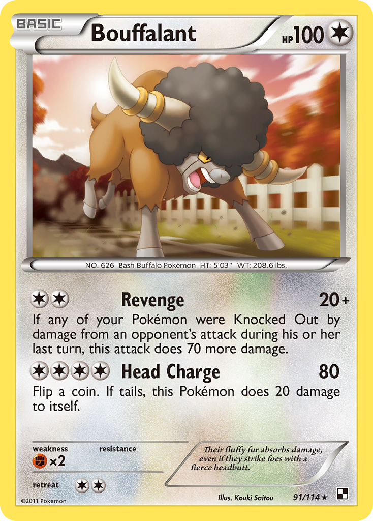 Bouffalant (91/114) [Black & White: Base Set] Reverse Holofoil