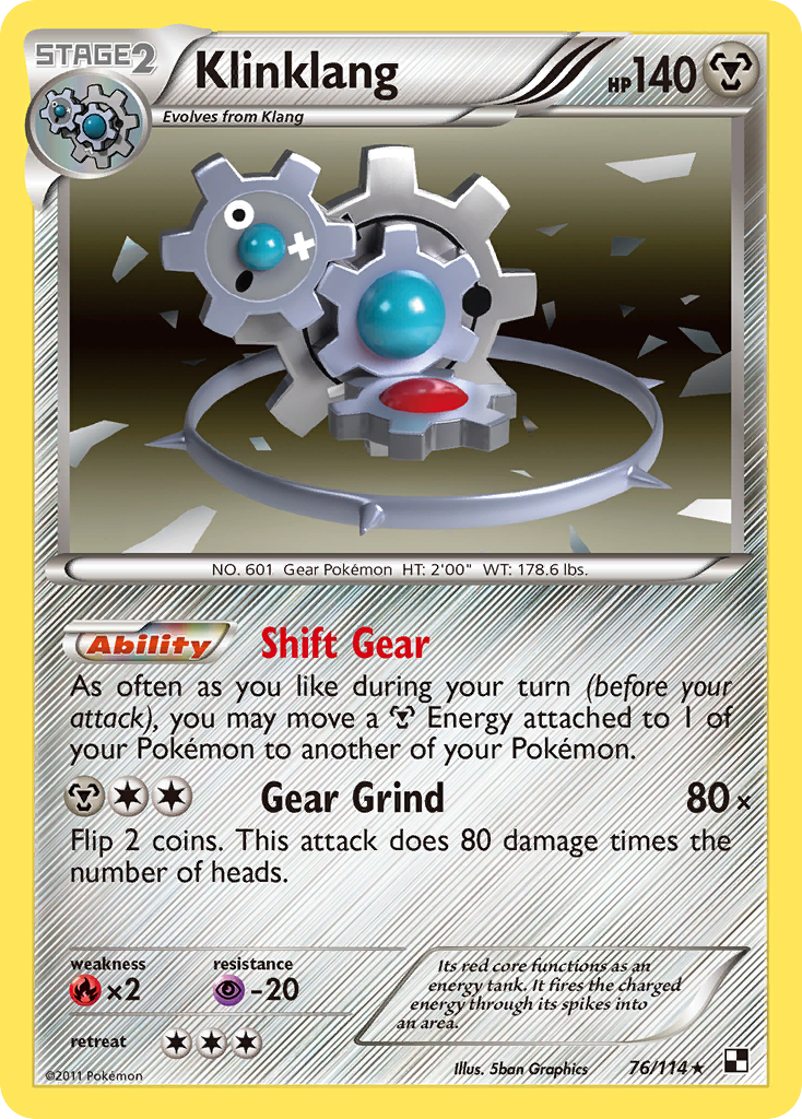 Klinklang (76/114) [Black & White: Base Set] Reverse Holofoil