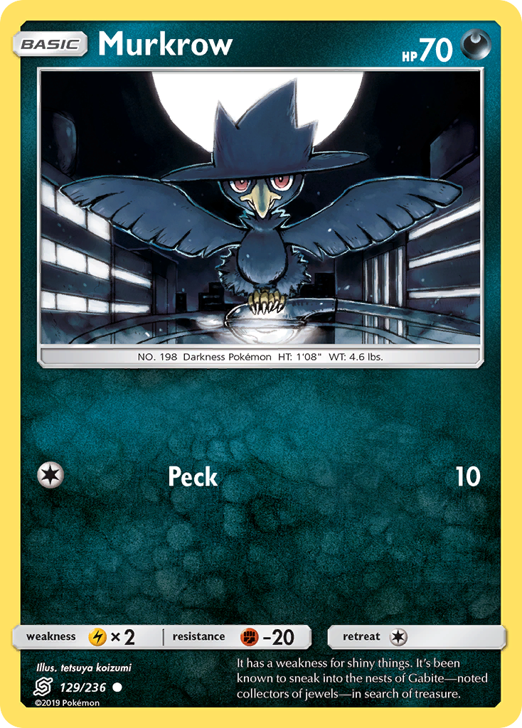 Murkrow (129/236) [Sun & Moon: Unified Minds] Reverse Holofoil