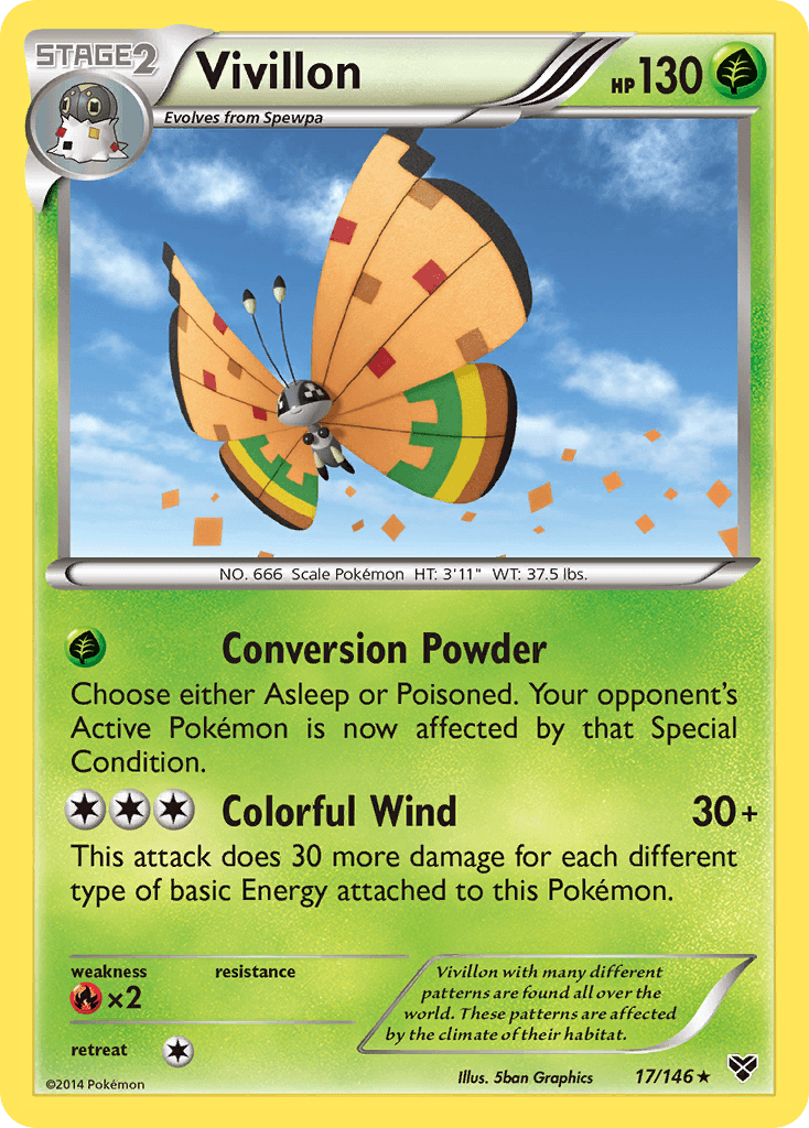 Vivillon (17/146) (High Plains Form/Orange Wings) [XY: Base Set] Reverse Holofoil