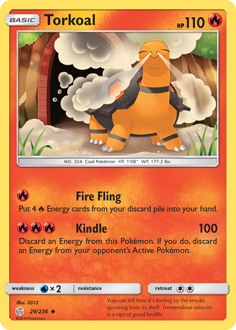 Torkoal (29/236) [Sun & Moon: Cosmic Eclipse] Reverse Holofoil