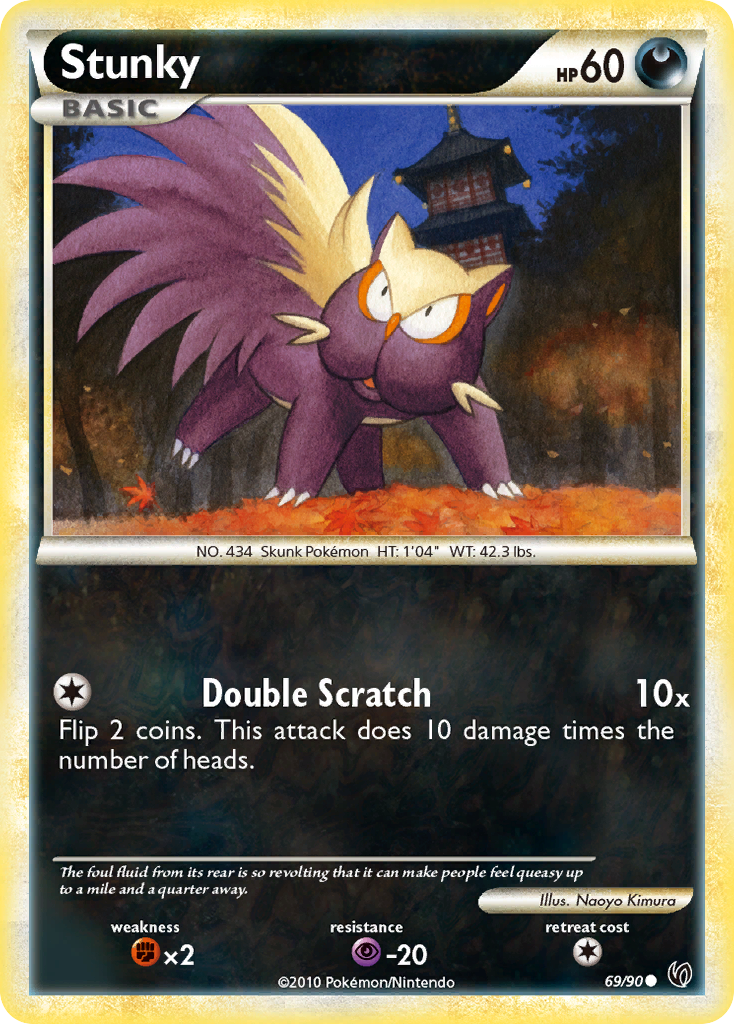 Stunky (69/90) [HeartGold & SoulSilver: Undaunted] Reverse Holofoil