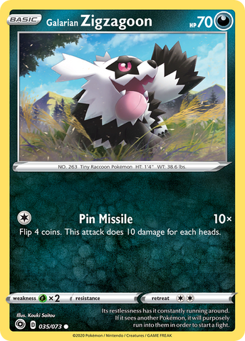 Galarian Zigzagoon (035/073) [Sword & Shield: Champion's Path] Reverse Holofoil