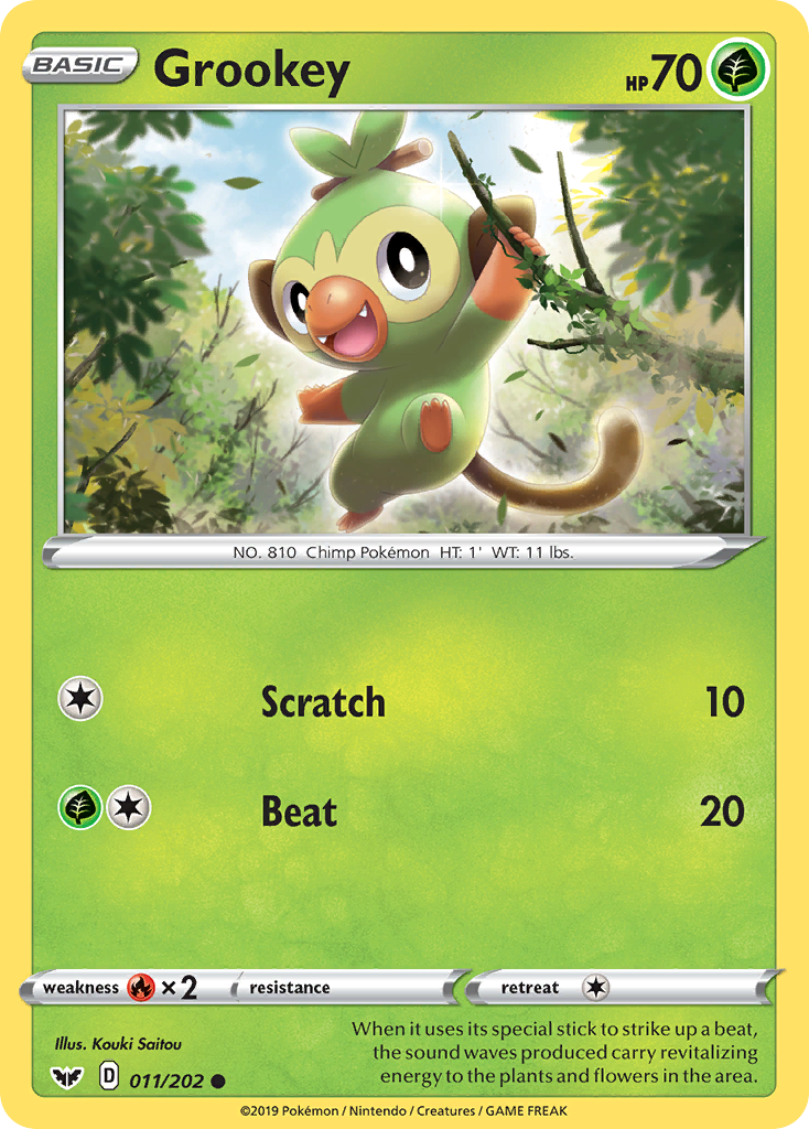 Grookey (011/202) [Sword & Shield: Base Set] Reverse Holofoil