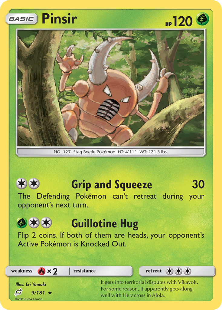 Pinsir (9/181) [Sun & Moon: Team Up] Reverse Holofoil