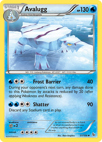 Avalugg (31/106) [XY: Flashfire] Reverse Holofoil