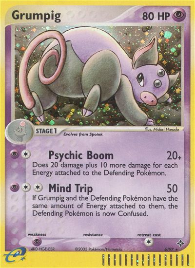 Grumpig (6/97) [EX: Dragon] Reverse Holofoil