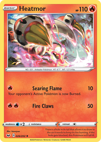 Heatmor (026/202) [Sword & Shield: Base Set] Reverse Holofoil