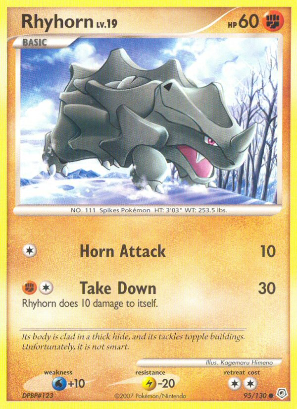 Rhyhorn (95/130) [Diamond & Pearl: Base Set] Reverse Holofoil