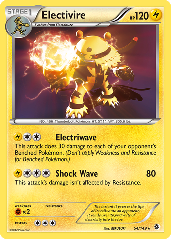 Electivire (54/149) [Black & White: Boundaries Crossed] Reverse Holofoil