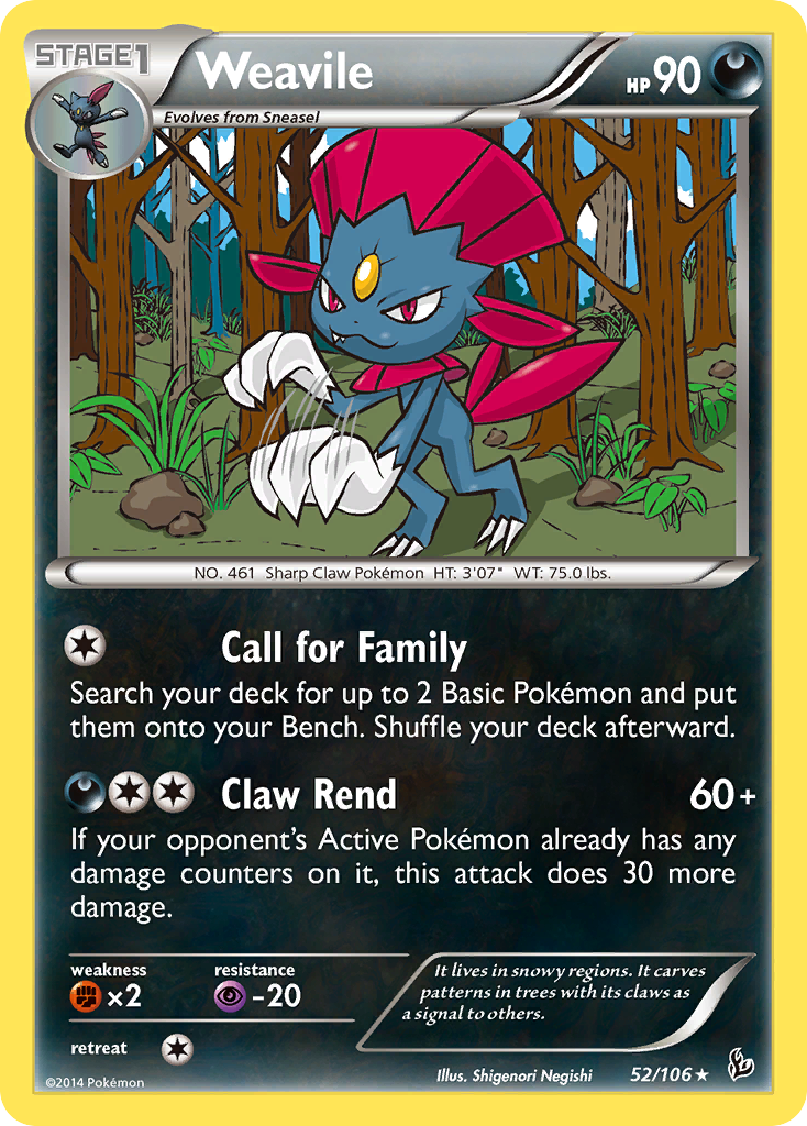 Weavile (52/106) [XY: Flashfire] Reverse Holofoil