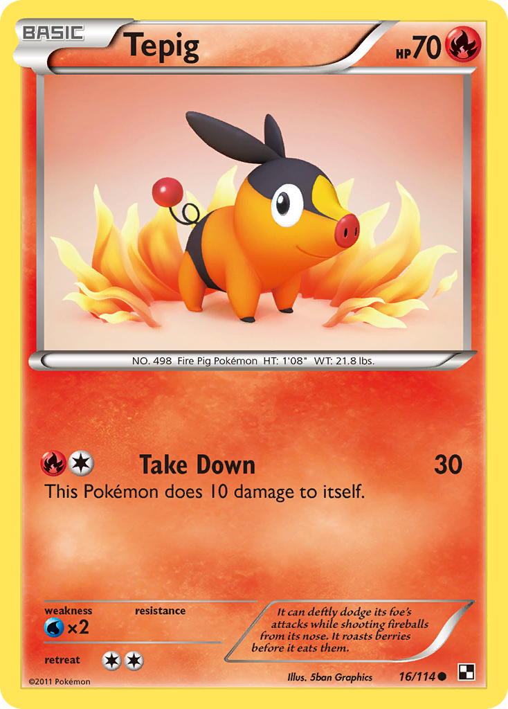 Tepig (16/114) [Black & White: Base Set] Reverse Holofoil