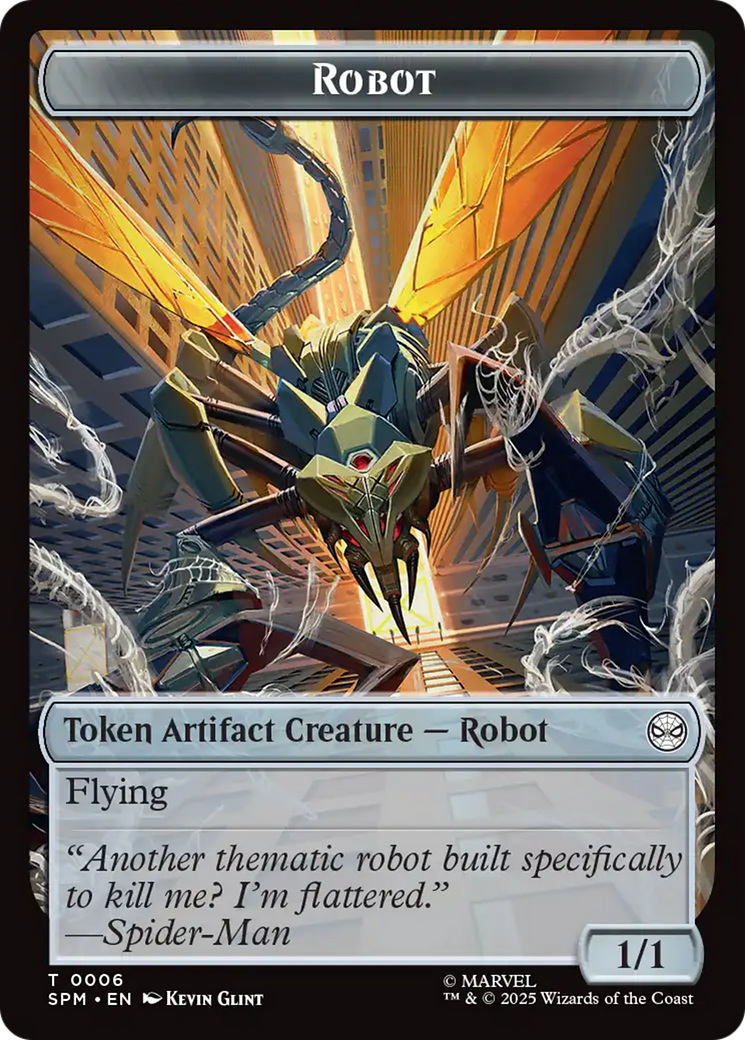 Food // Robot Double-Sided Token [Marvel's Spider-Man Tokens] Foil