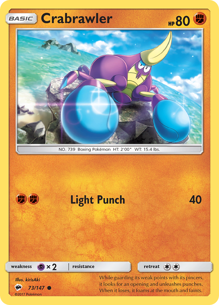Crabrawler (73/147) [Sun & Moon: Burning Shadows] Reverse Holofoil