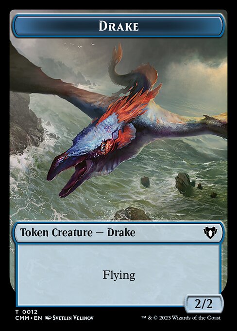 Spirit (0010) // Drake Double-Sided Token [Commander Masters Tokens] Foil
