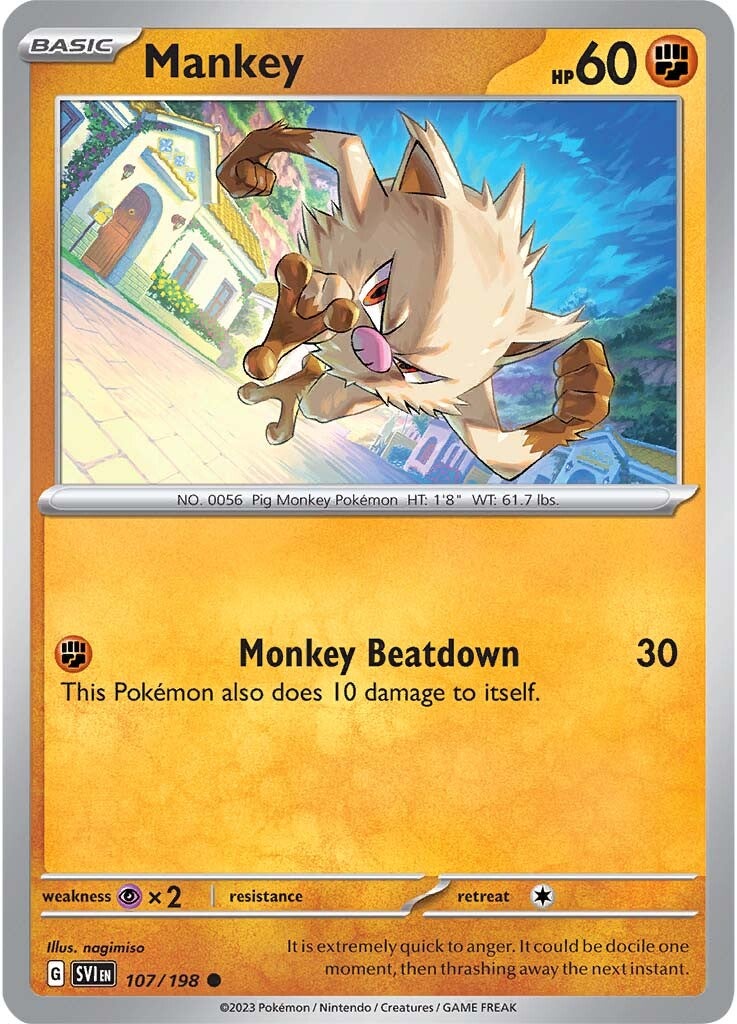 Mankey (107/198) [Scarlet & Violet: Base Set] Reverse Holofoil