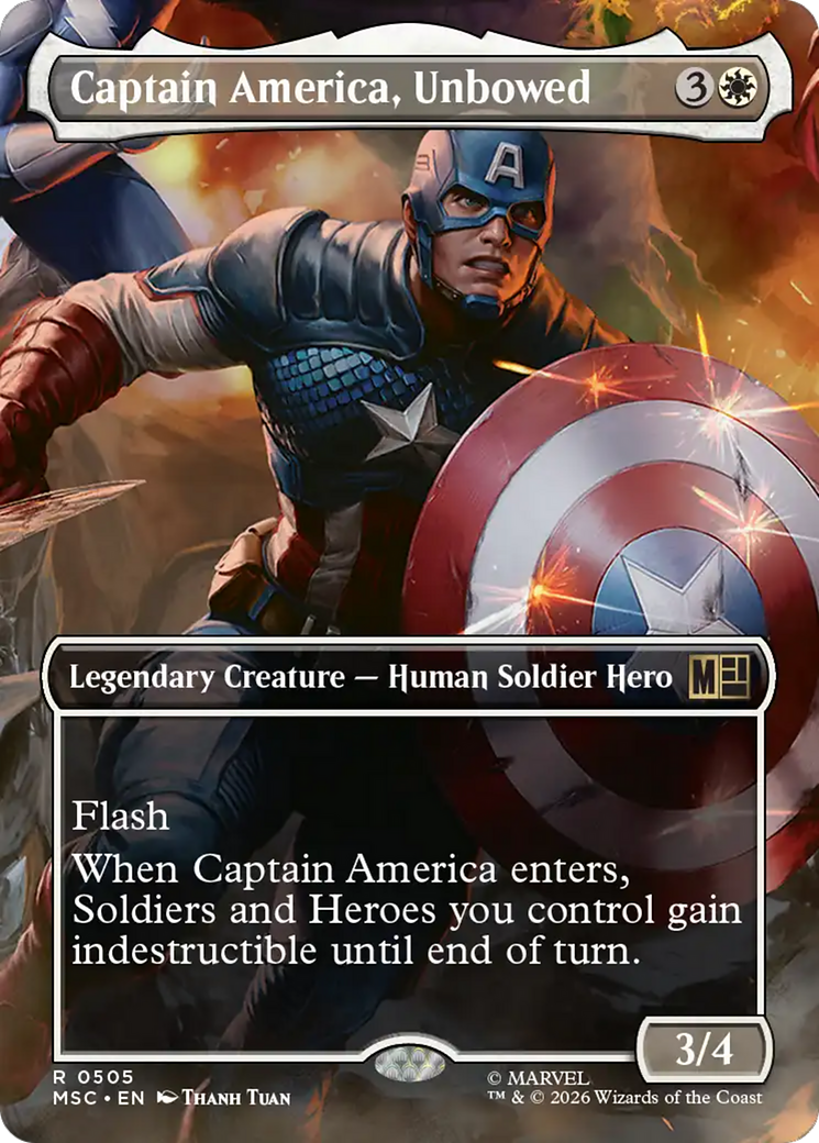 Captain America, Unbowed (Borderless) [Marvel Super Heroes Commander] Foil