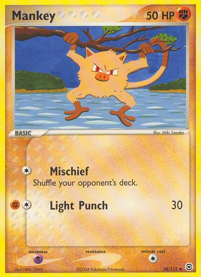 Mankey (38/112) [EX: FireRed & LeafGreen] Reverse Holofoil