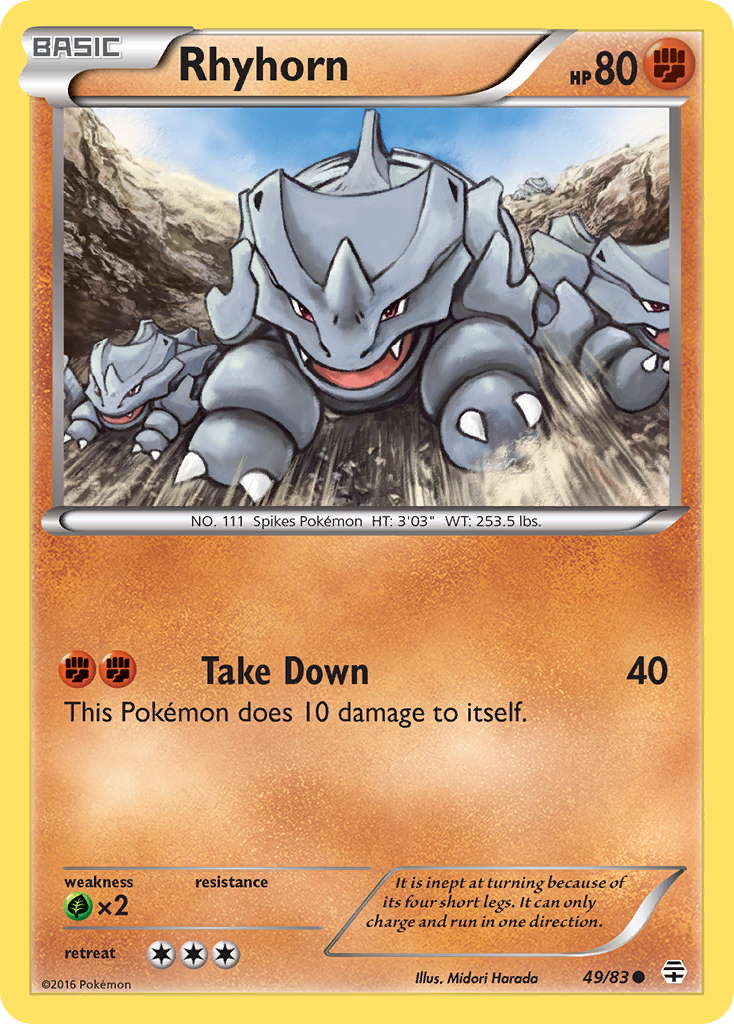 Rhyhorn (49/83) [XY: Generations] Reverse Holofoil