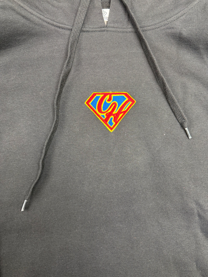 Cardboard Hero Embroidered Pullover Hoodie - Black