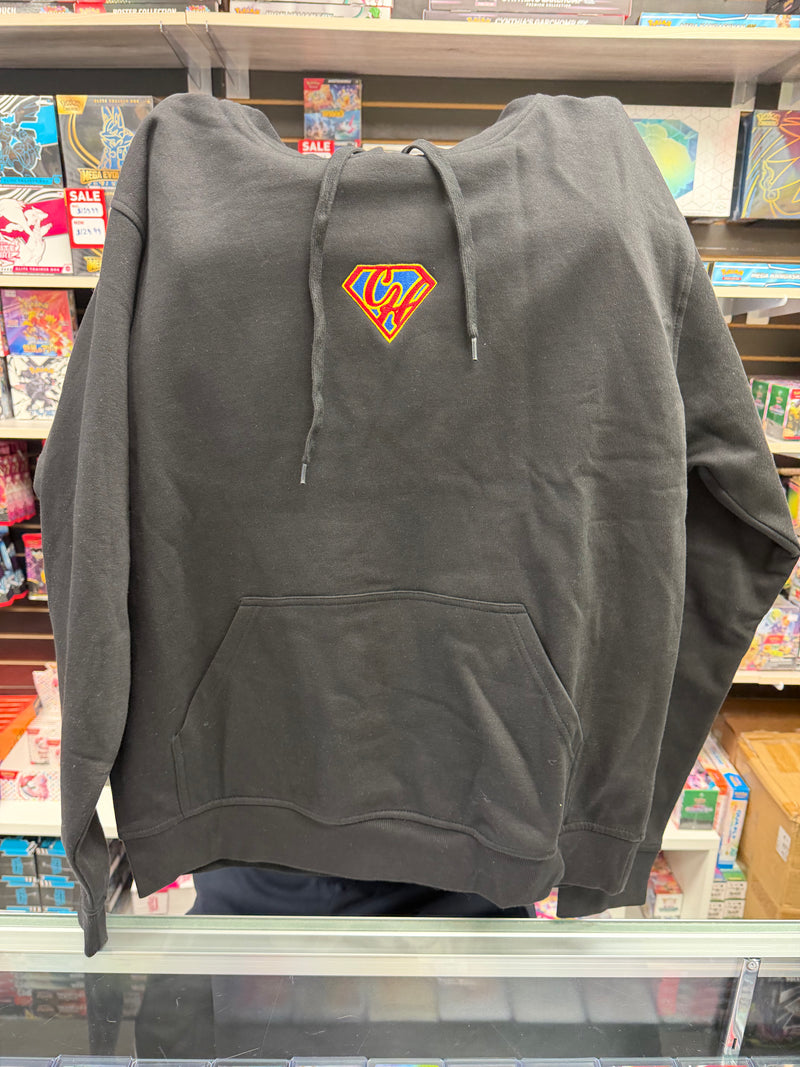 Cardboard Hero Embroidered Pullover Hoodie - Black