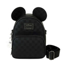 LOUNGEFLY DISNEY MICKEY EAR CONVERTIBLE CROSSBODY BLACK