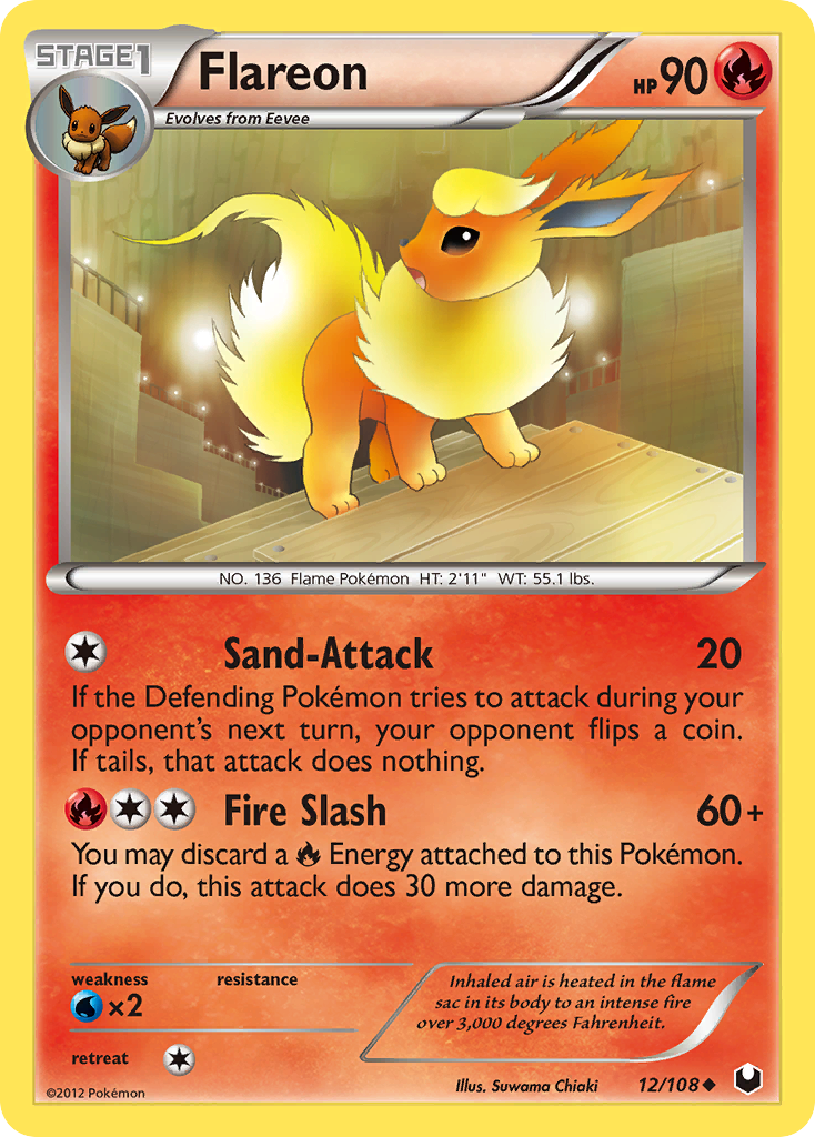 Flareon (12/108) [Black & White: Dark Explorers] Reverse Holofoil