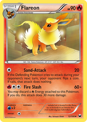 Flareon (12/108) [Black & White: Dark Explorers] Reverse Holofoil