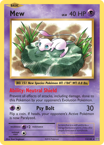 Mew (53/108) [XY: Evolutions] Reverse Holofoil
