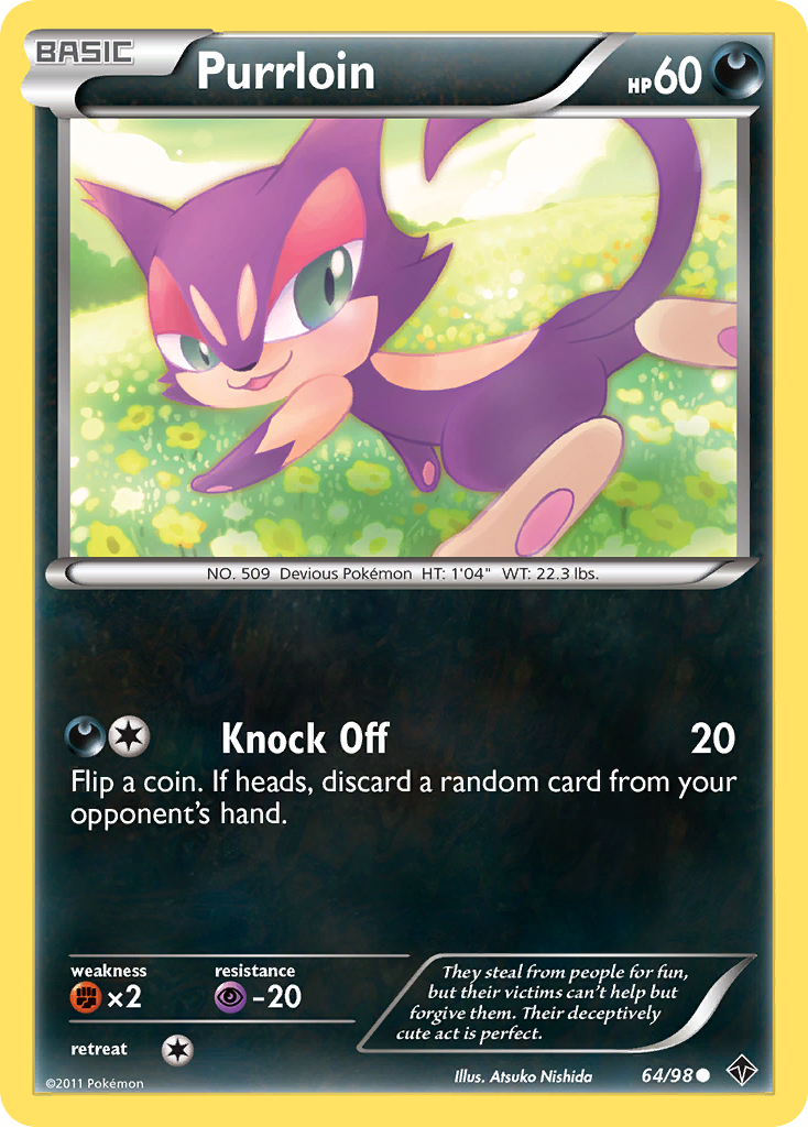 Purrloin (64/98) [Black & White: Emerging Powers] Reverse Holofoil
