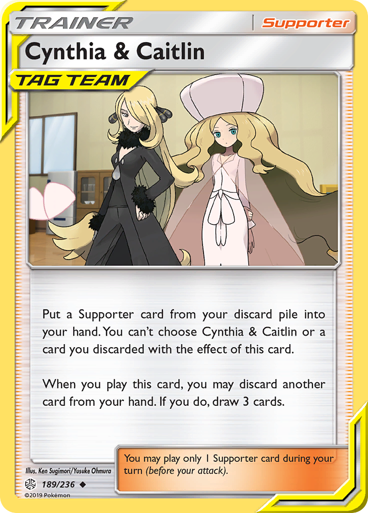 Cynthia & Caitlin (189/236) [Sun & Moon: Cosmic Eclipse] Reverse Holofoil