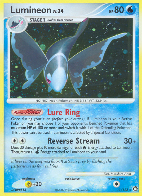 Lumineon (11/123) [Diamond & Pearl: Mysterious Treasures] Reverse Holofoil