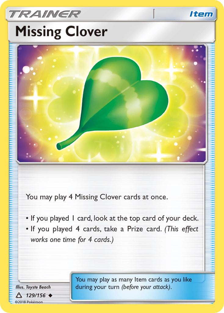 Missing Clover (129/156) [Sun & Moon: Ultra Prism] Reverse Holofoil
