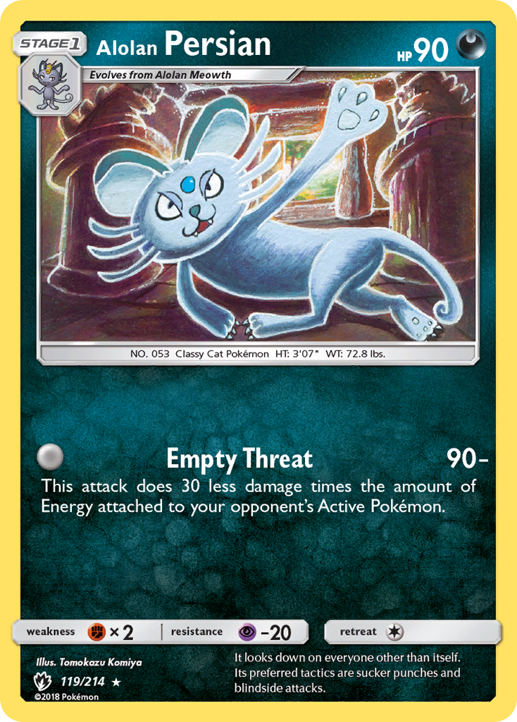 Alolan Persian (119/214) [Sun & Moon: Lost Thunder] Reverse Holofoil