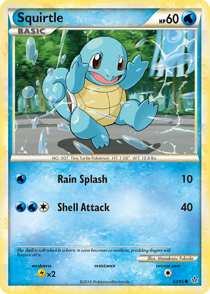 Squirtle (63/95) [HeartGold & SoulSilver: Unleashed] Reverse Holofoil