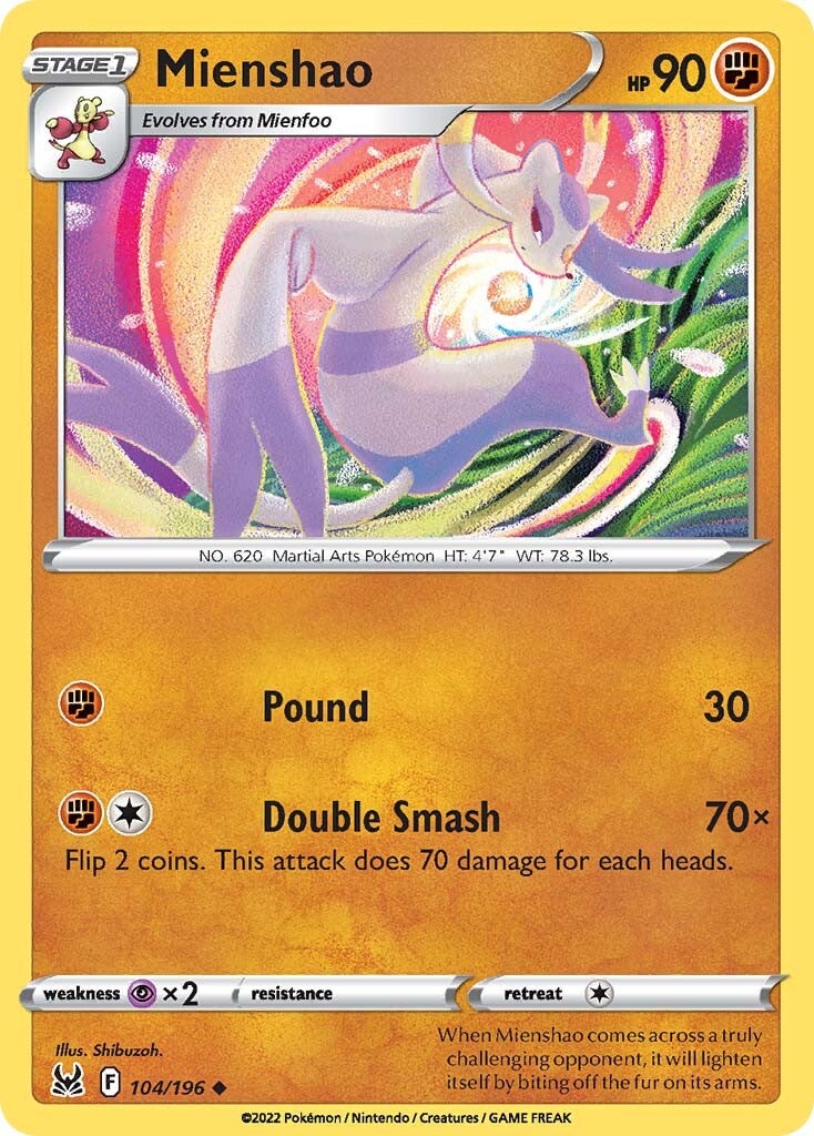 Mienshao (104/196) [Sword & Shield: Lost Origin] Reverse Holofoil