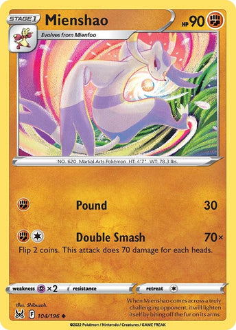Mienshao (104/196) [Sword & Shield: Lost Origin] Reverse Holofoil