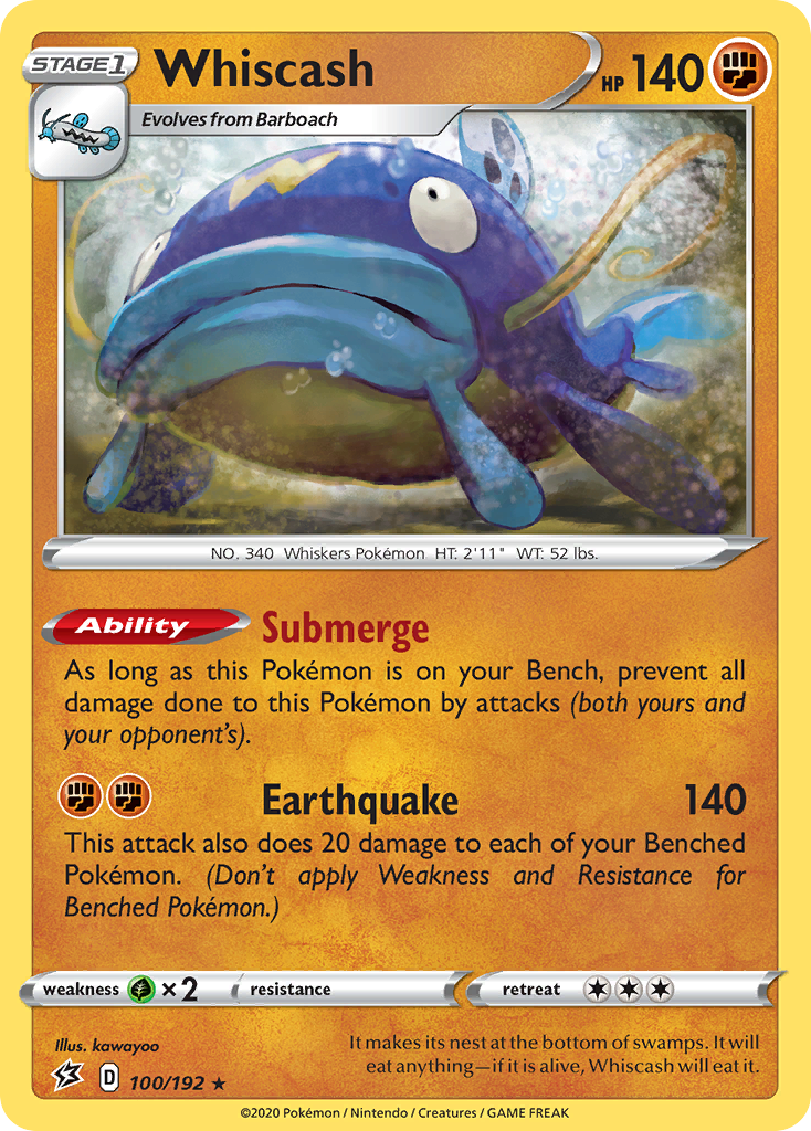 Whiscash (100/192) [Sword & Shield: Rebel Clash] Reverse Holofoil