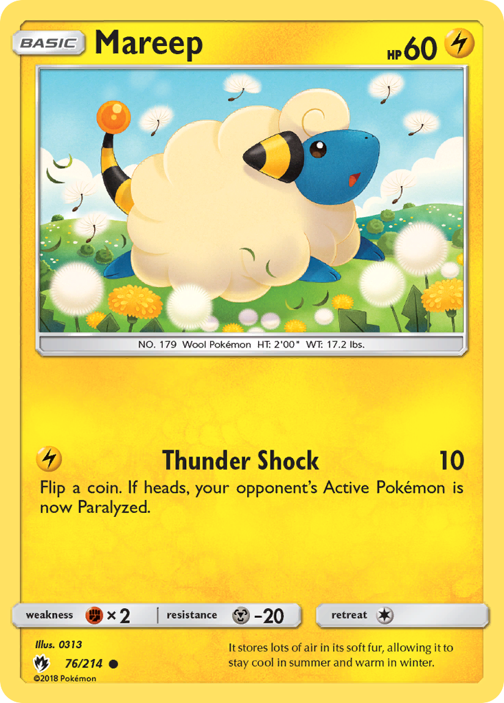 Mareep (76/214) [Sun & Moon: Lost Thunder] Reverse Holofoil
