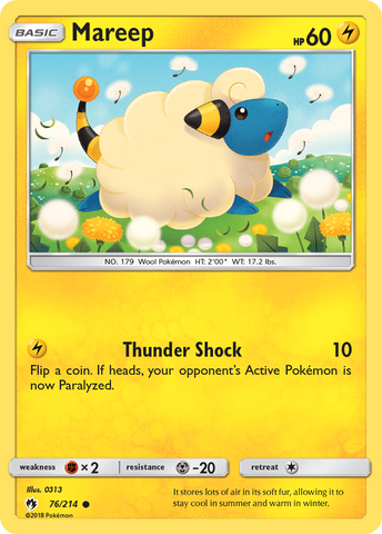 Mareep (76/214) [Sun & Moon: Lost Thunder] Reverse Holofoil