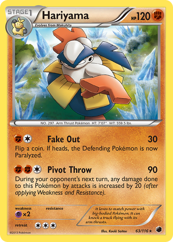 Hariyama (63/116) [Black & White: Plasma Freeze] Reverse Holofoil