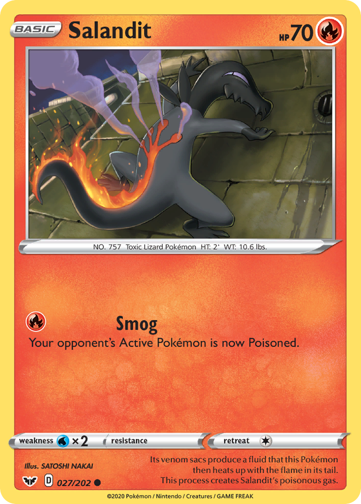 Salandit (027/202) [Sword & Shield: Base Set] Reverse Holofoil